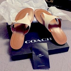 New in box COACH Lesli sandals gorgeous cream